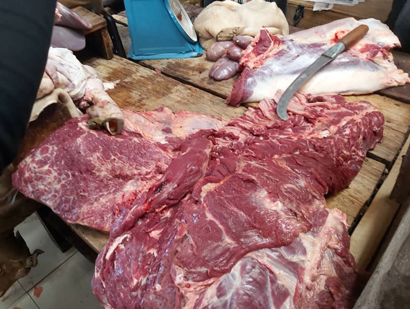 beef on sale in the market in Nigeria